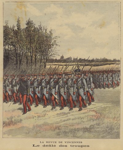Desfile de tropas en la revisión del Ejército Francés en Vincennes de French School
